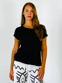BASIC U-NECK T-SHIRT 100% LINEN Ref-2295