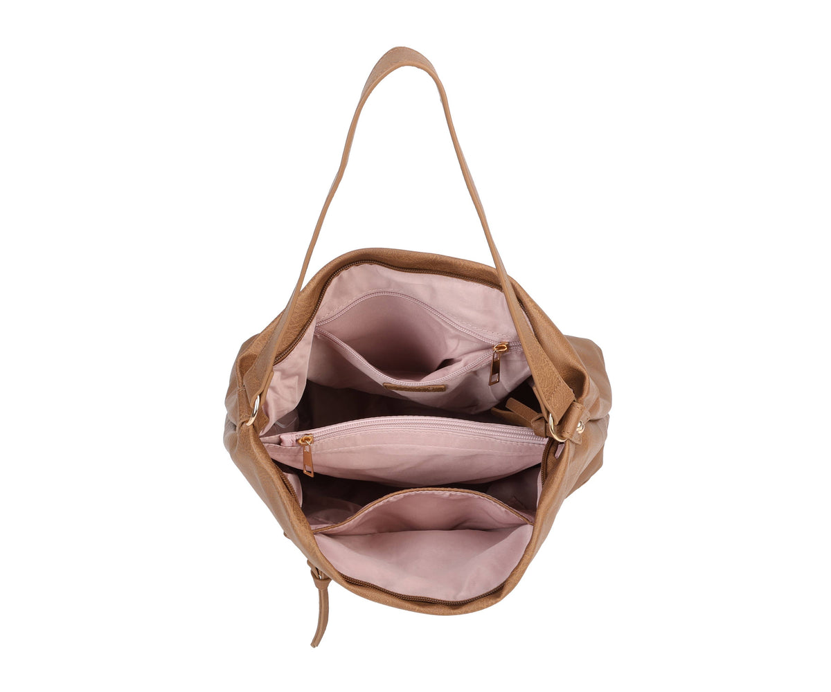 Soft Medium Big Size Mono Handle Hobo Bag with Studs-9332