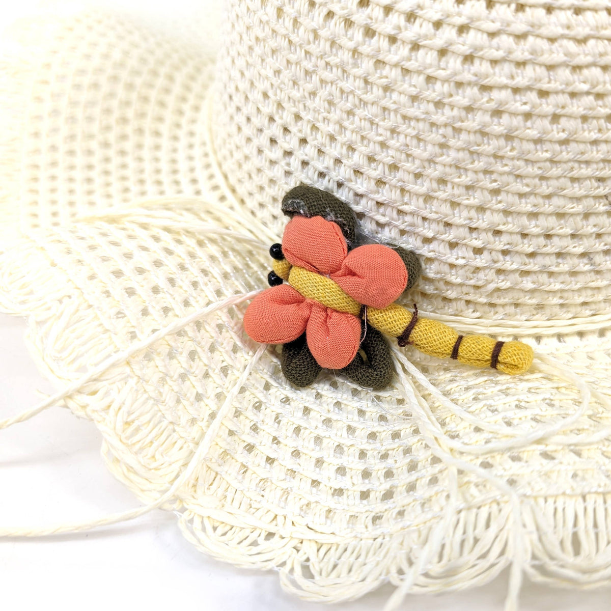 Children's Folding Hat - Cream Dragonfly (54cm)