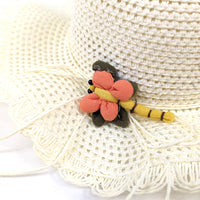 Children's Folding Hat - Cream Dragonfly (54cm)