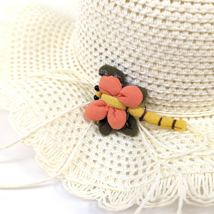 Children's Folding Hat - Cream Dragonfly (54cm)