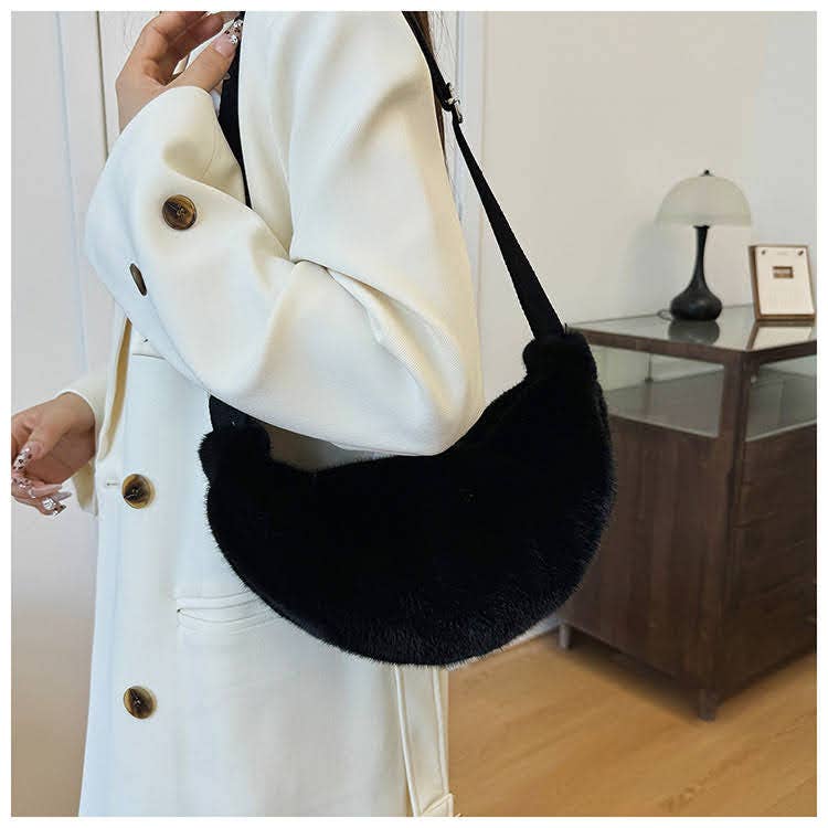 Soft Faux Fur Cross Body Bag Chest Bag