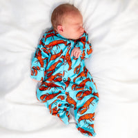 Unisex Baby Cotton Sleepsuit (Onesie) – Lobster Print