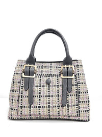 Medium Size Multicolour Front Pocket Two-toned Tote Bag