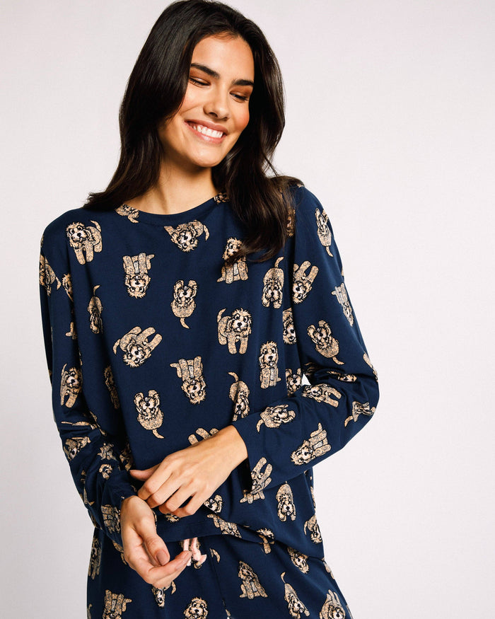 Chelsea Peers - Navy Cockapoo Print