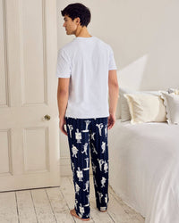 Chef Stripe Print Crew Long Pyjama Set