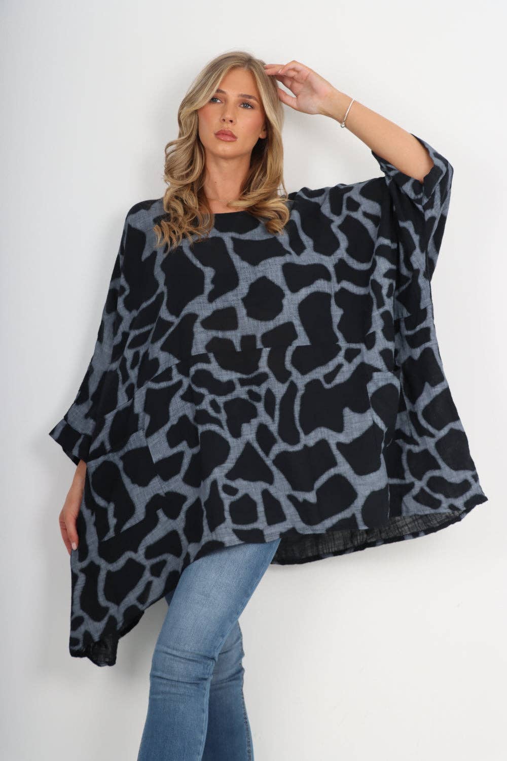 Italian Animal Print Oversized Boxy Top