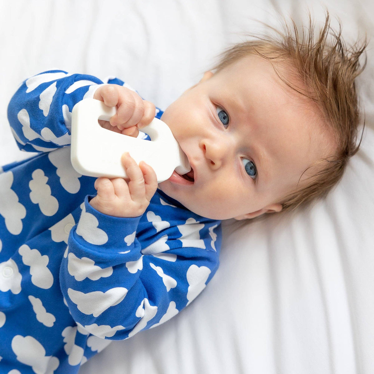 Unisex Baby Cotton Sleepsuit (Onesie) – Blue cloud Print