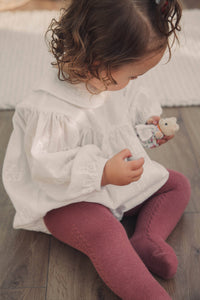 Minnie & Monty - White/Embroidered Long Sleeve Romper