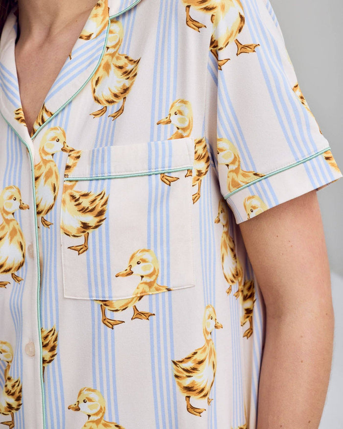 Fluffy Ducklings Stripe Short Pyjama Set