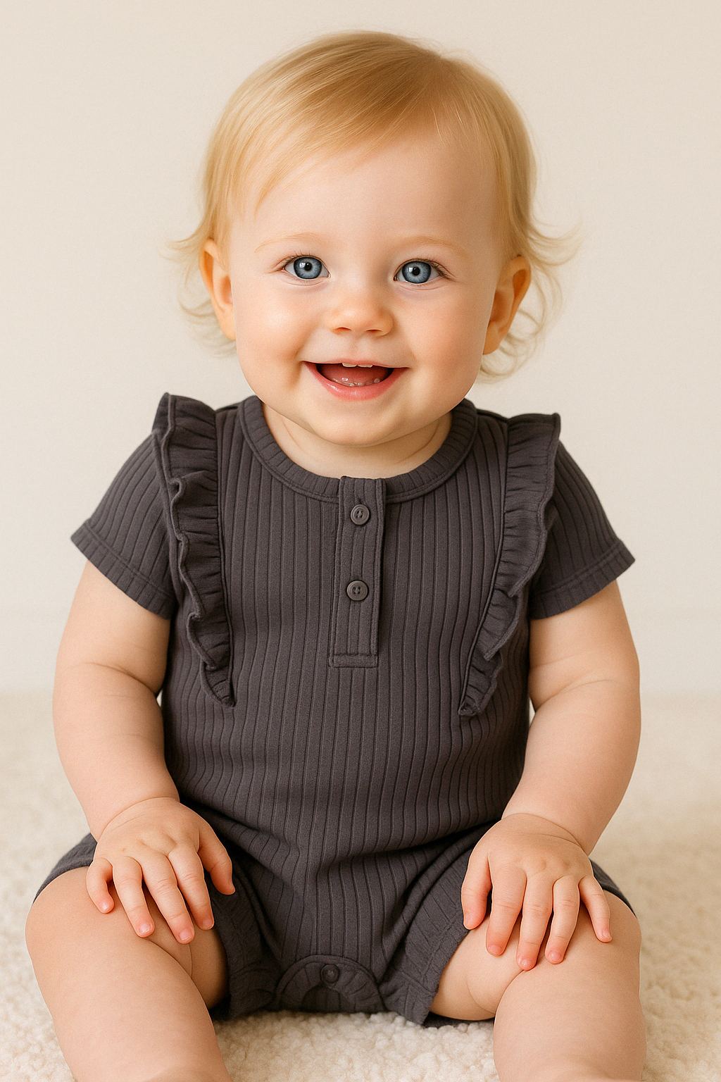 Grey Baby Summer Rompers – 2 Sizes