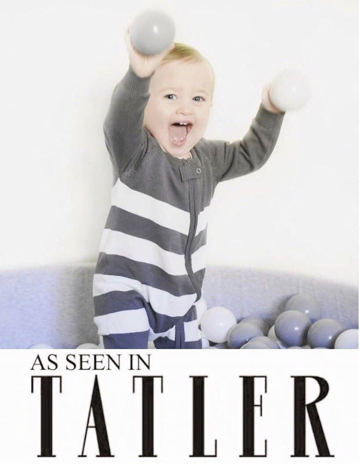 ZIPPYUP - Super Soft Charcoal Stripe Knitted Baby Onesie