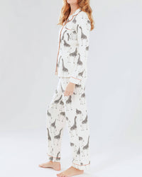 Chelsea Peers - Organic Cotton Cream Giraffe Print: Cream