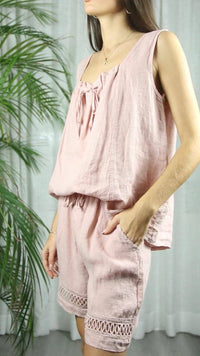 100% LINEN SHORTS - Ref-17761