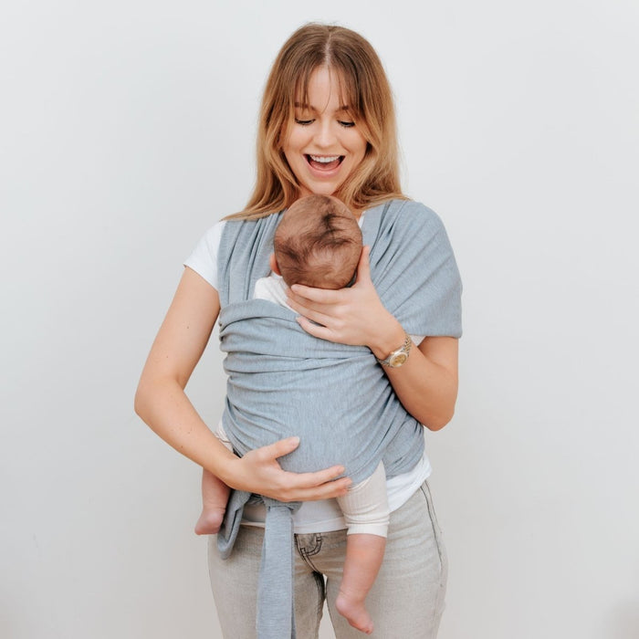 Organic Baby Wrap Carrier - Grey Melange-Clearance