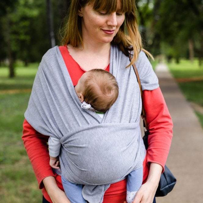 Organic Baby Wrap Carrier - Grey Melange-Clearance