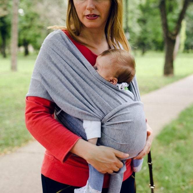 Organic Baby Wrap Carrier - Grey Melange-Clearance