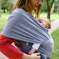 Organic Baby Wrap Carrier - Grey Melange-Clearance