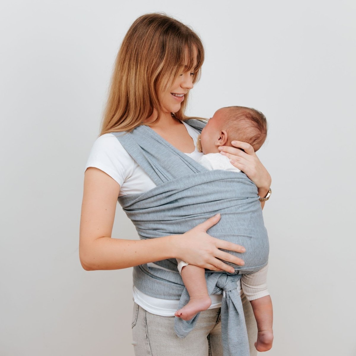 Organic Baby Wrap Carrier - Grey Melange-Clearance