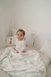 Gilded Bird Toile Bamboo Baby Blanket