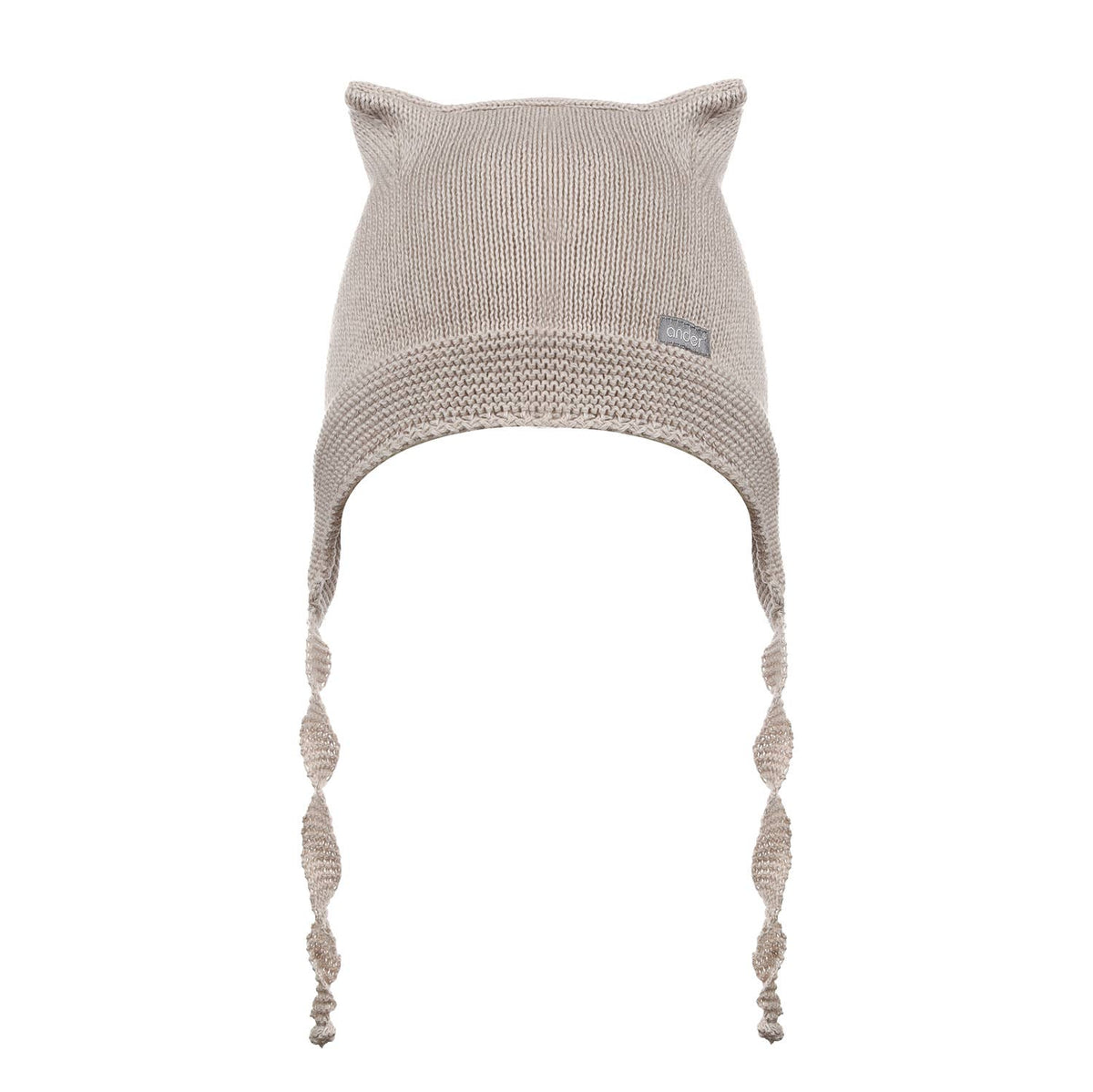 Baby Knit Hat Beige Recycled Cotton - Beige